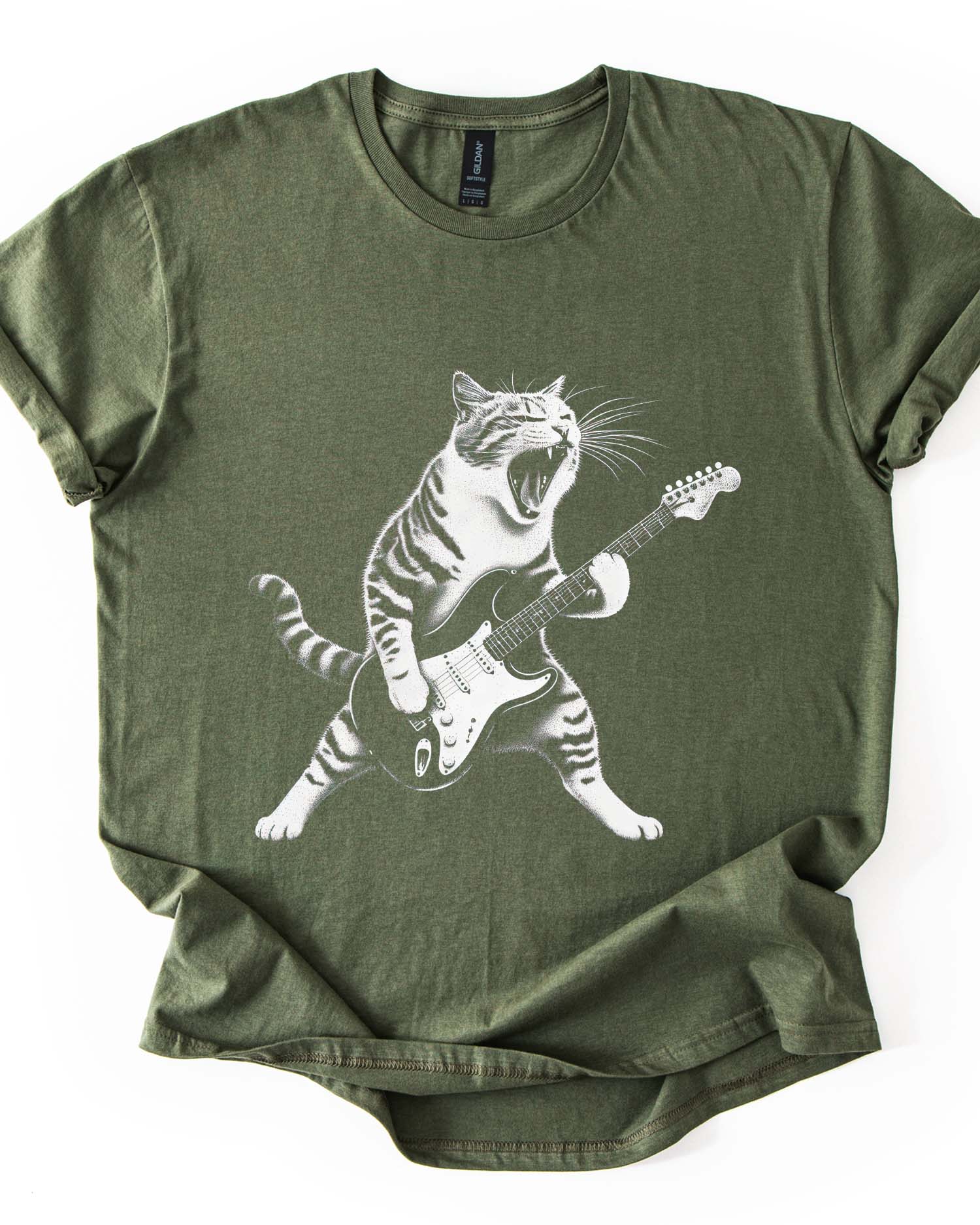 Funny Cat & Guitar Tee