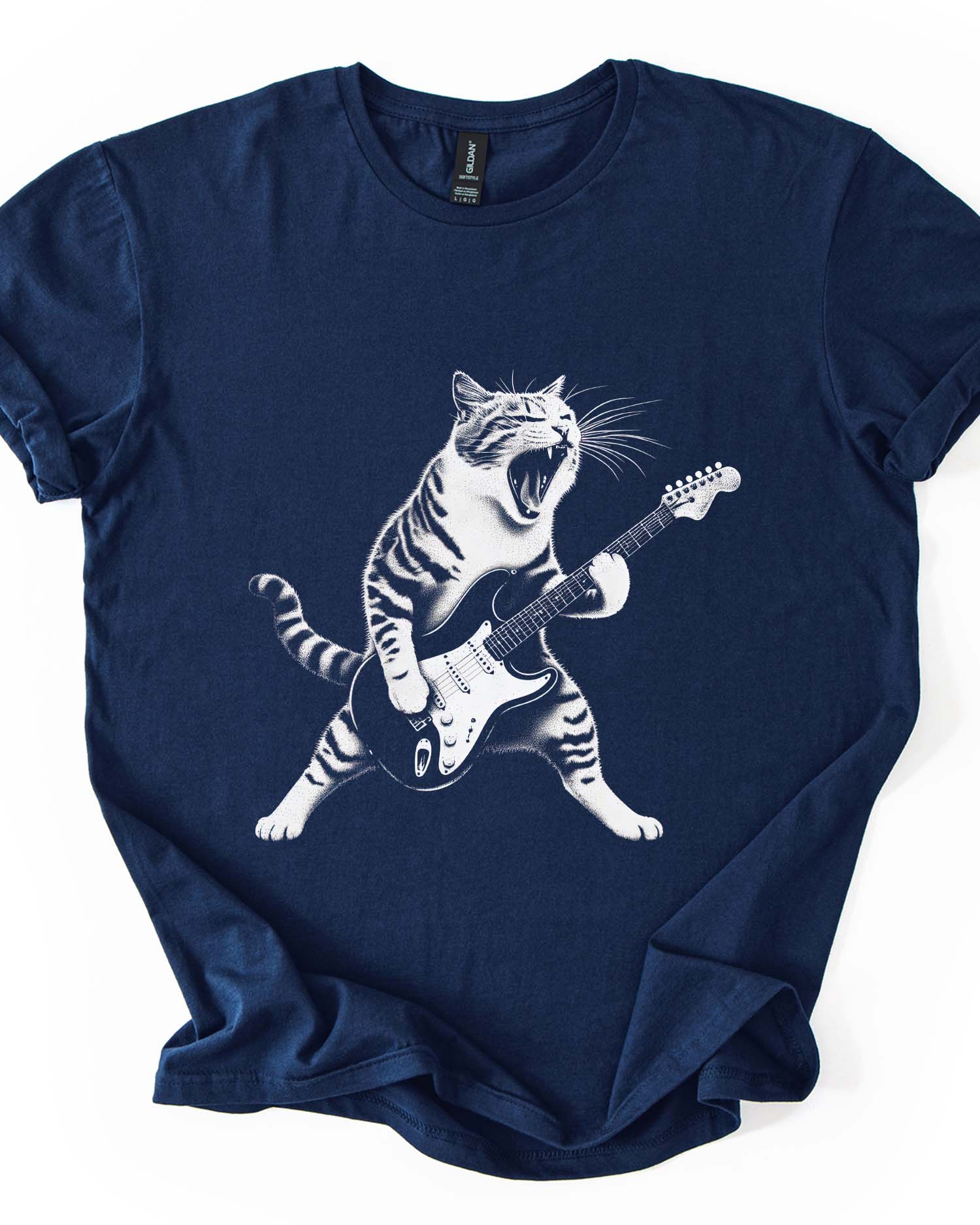 Funny Cat & Guitar Tee