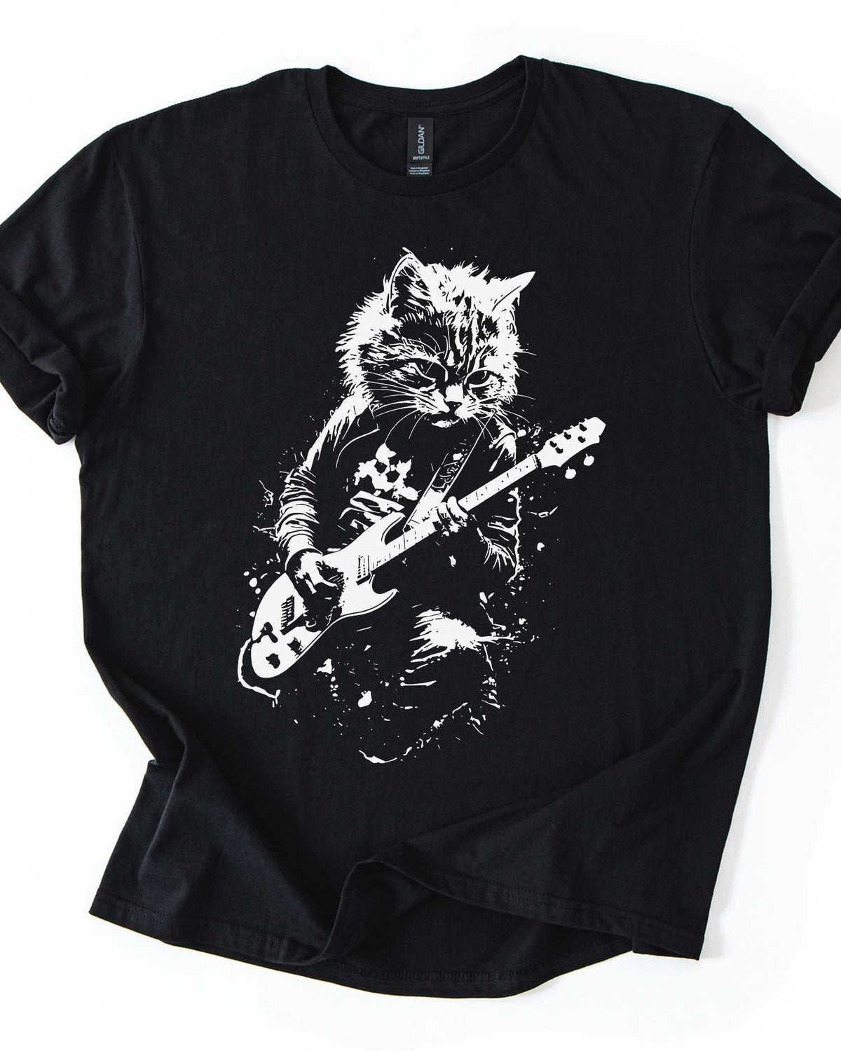 Funny Cat Playing Guitar  Tee