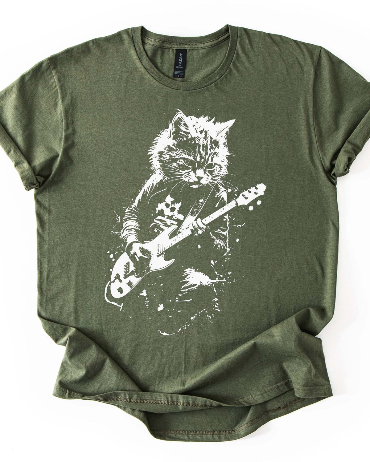 Funny Cat Playing Guitar  Tee