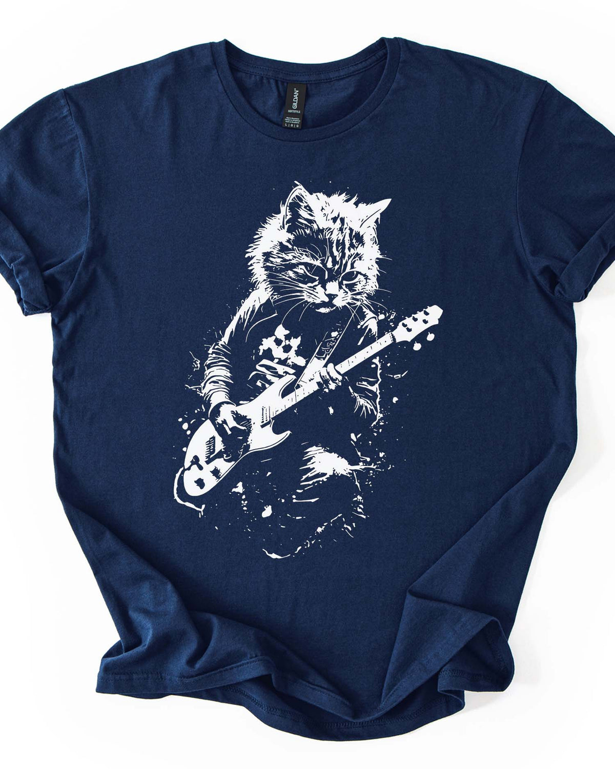 Funny Cat Playing Guitar  Tee