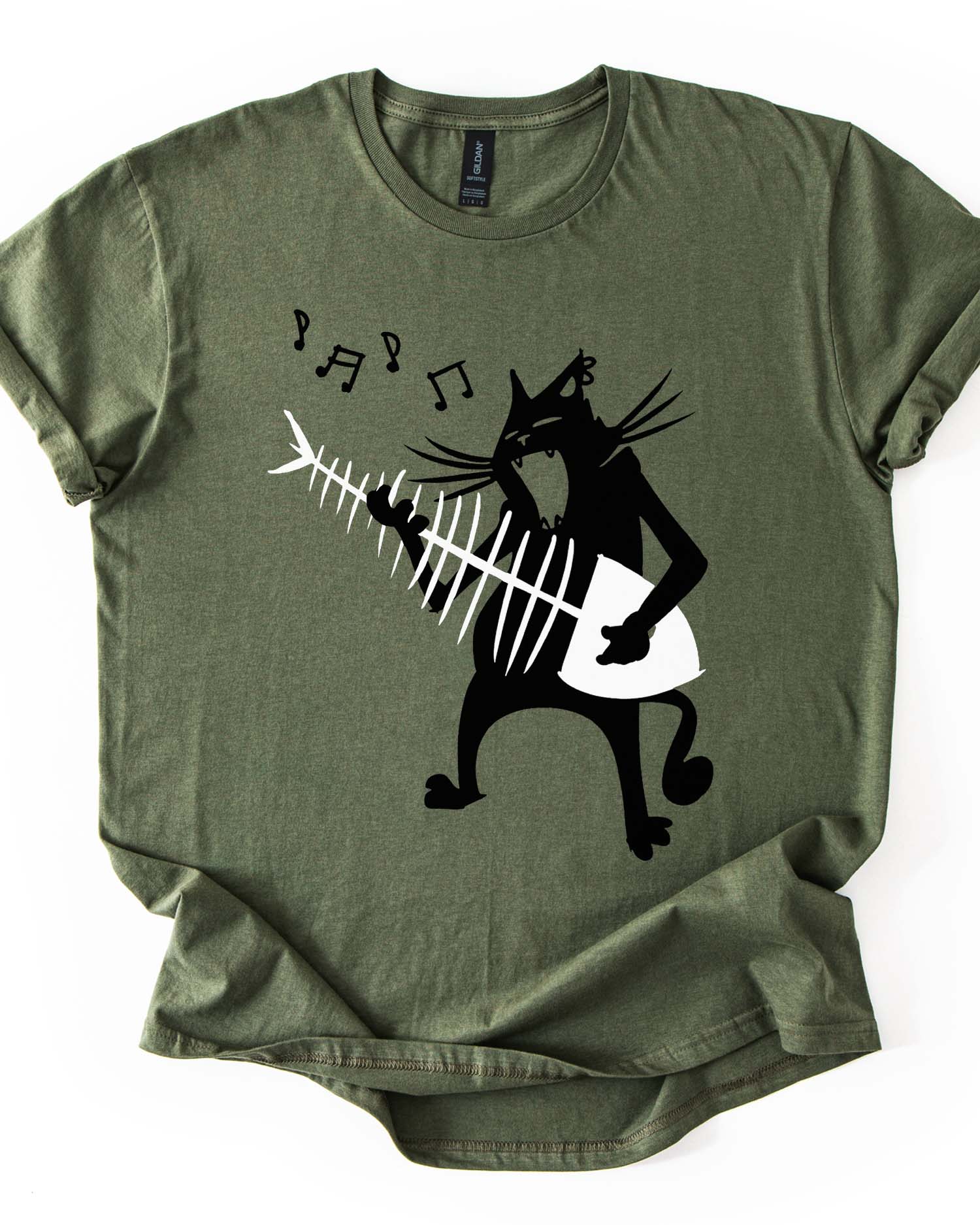 Funny Guitar Cat Tee