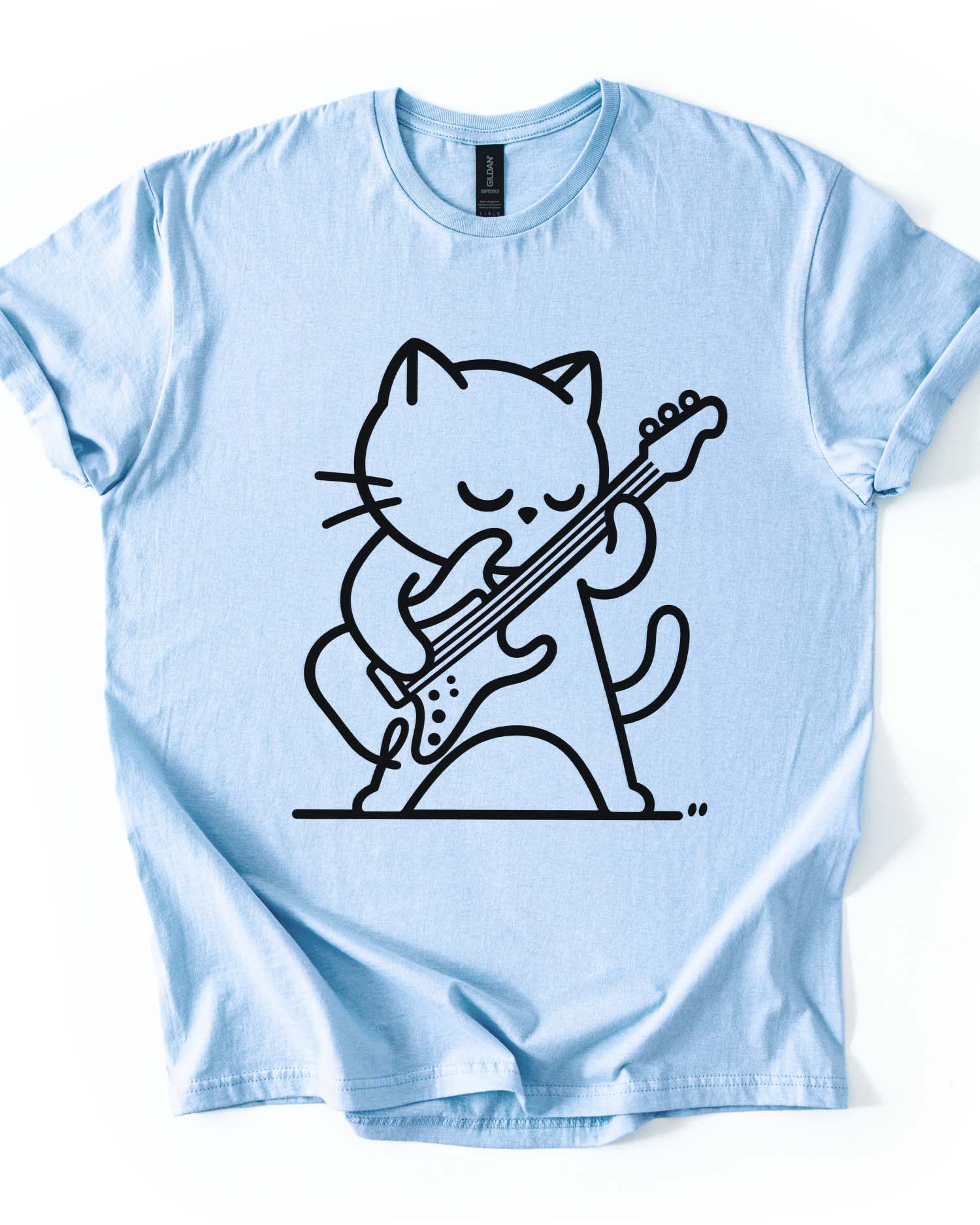 Funny Guitar Cat Tee