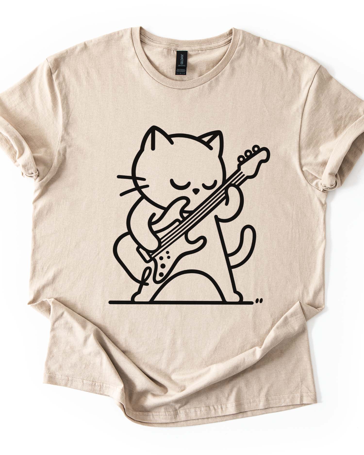 Funny Guitar Cat Tee