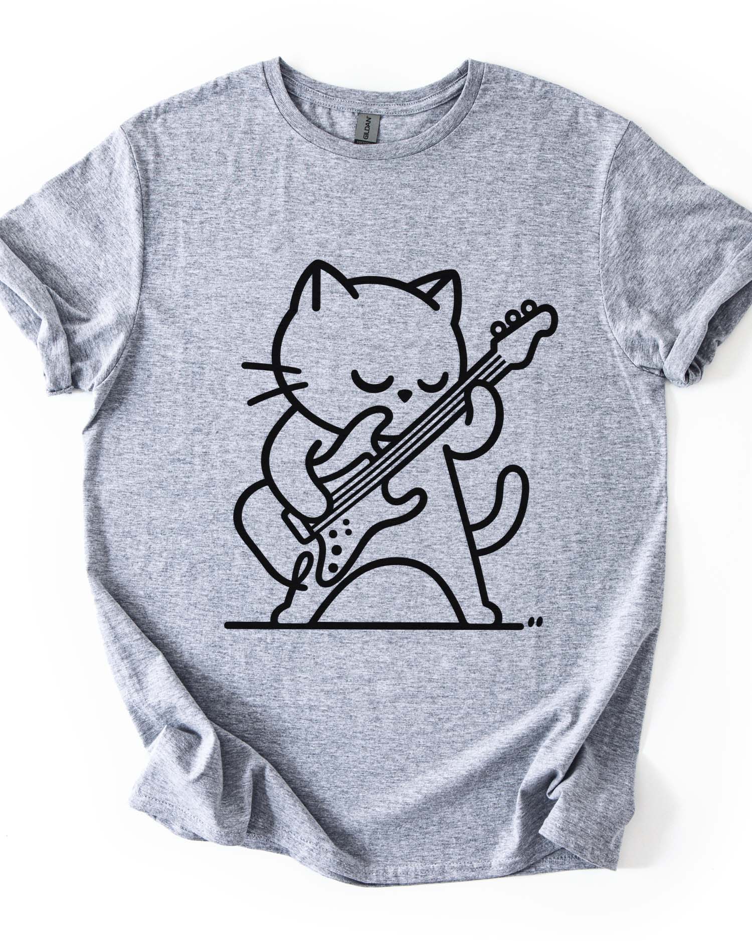 Funny Guitar Cat Tee