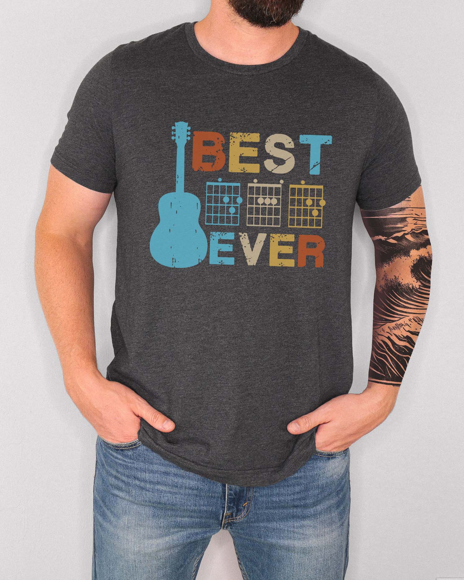 Retro Vintage  Dad Guitar T-Shirt