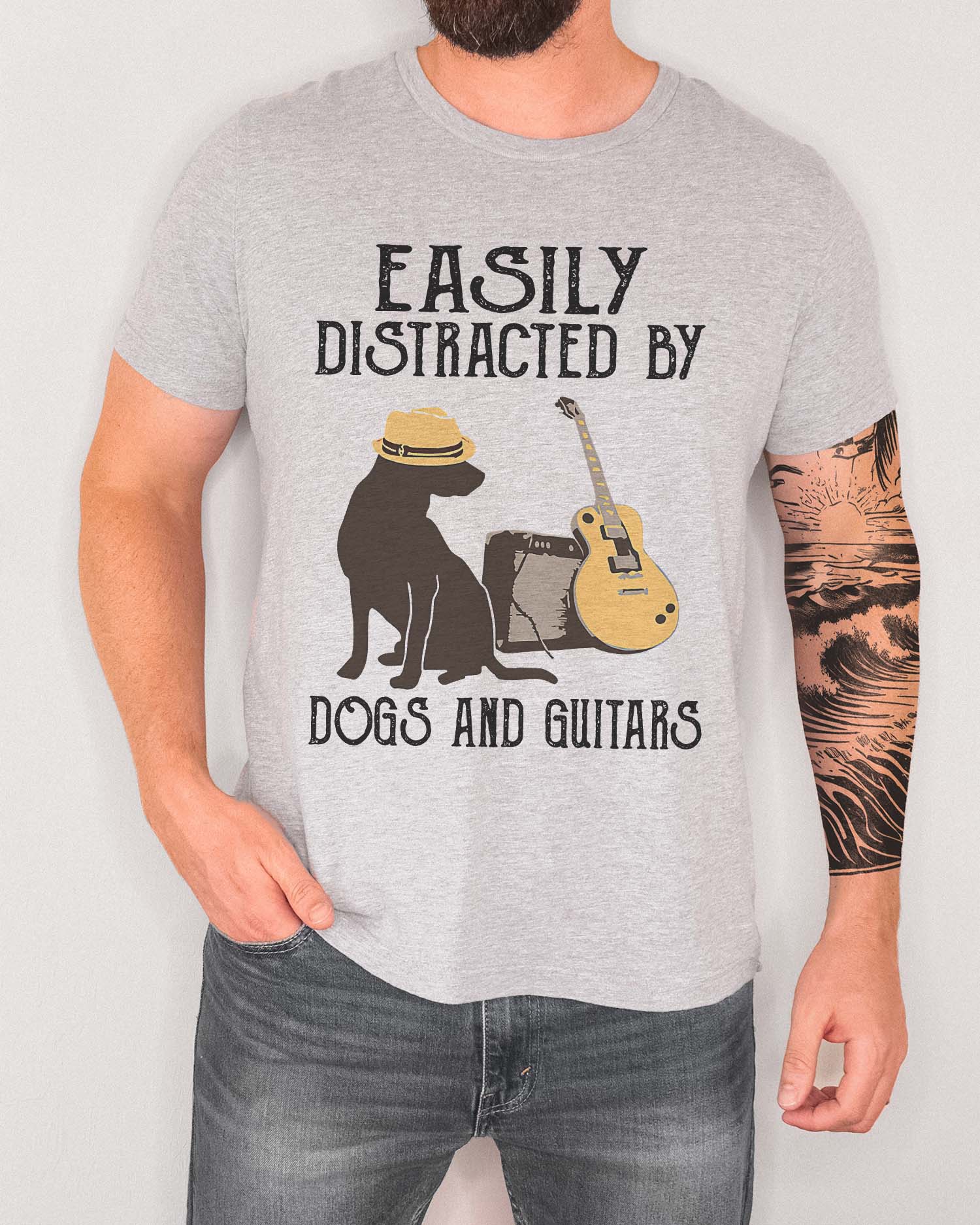 Easily Distracted: Dogs & Guitar Tee