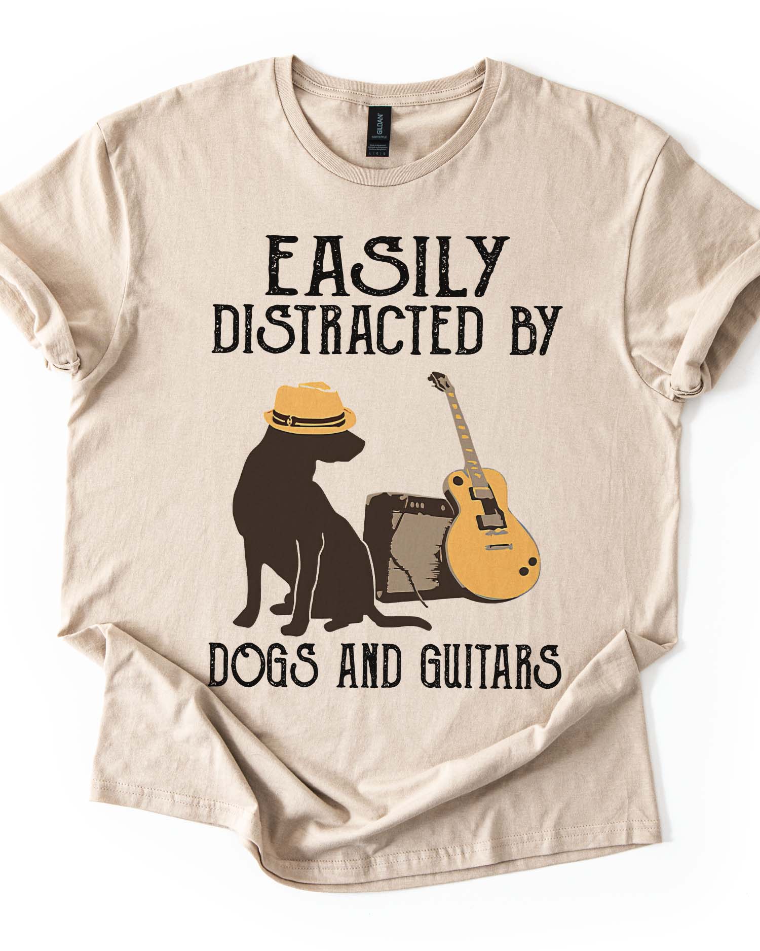 Easily Distracted: Dogs & Guitar Tee