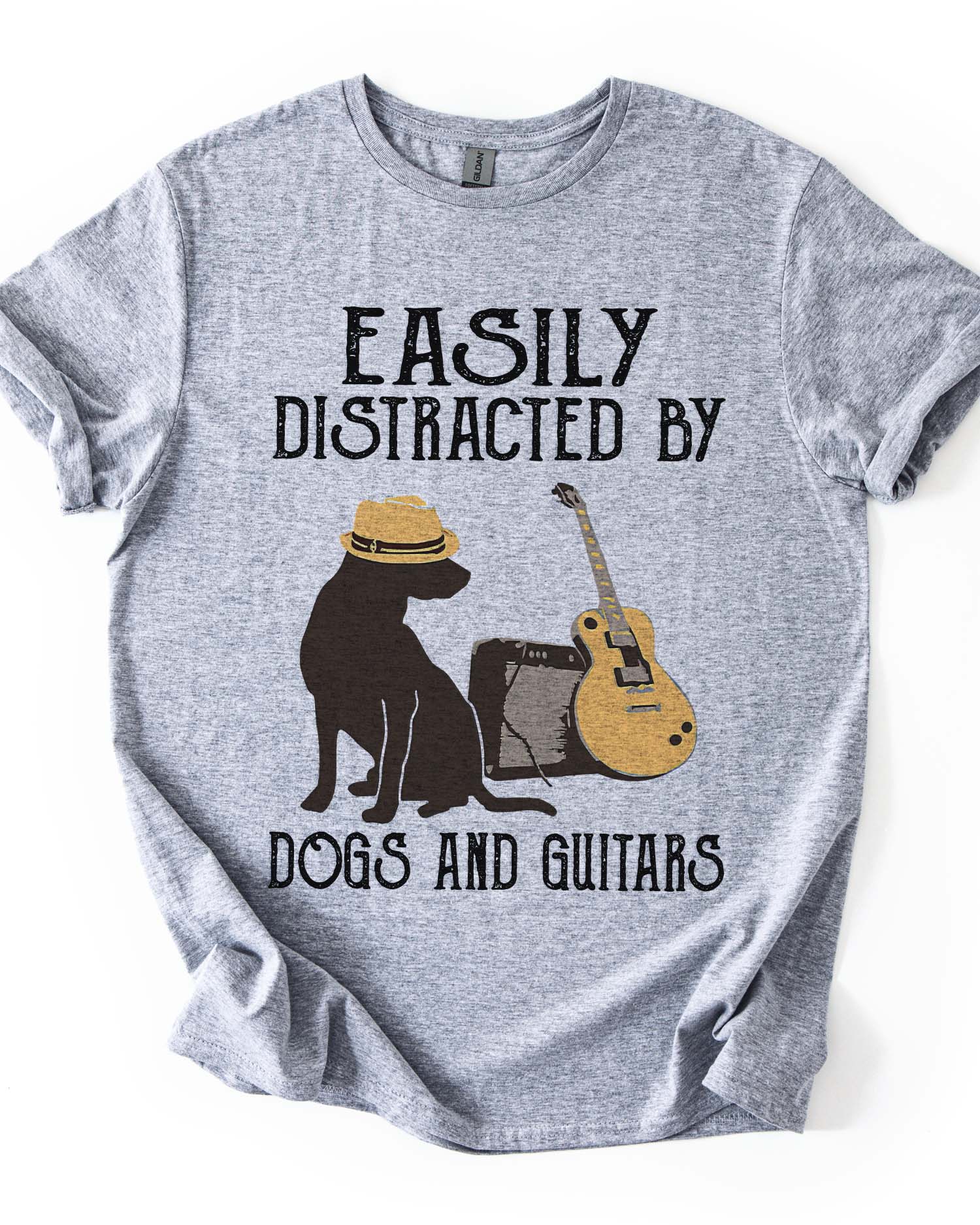 Easily Distracted: Dogs & Guitar Tee