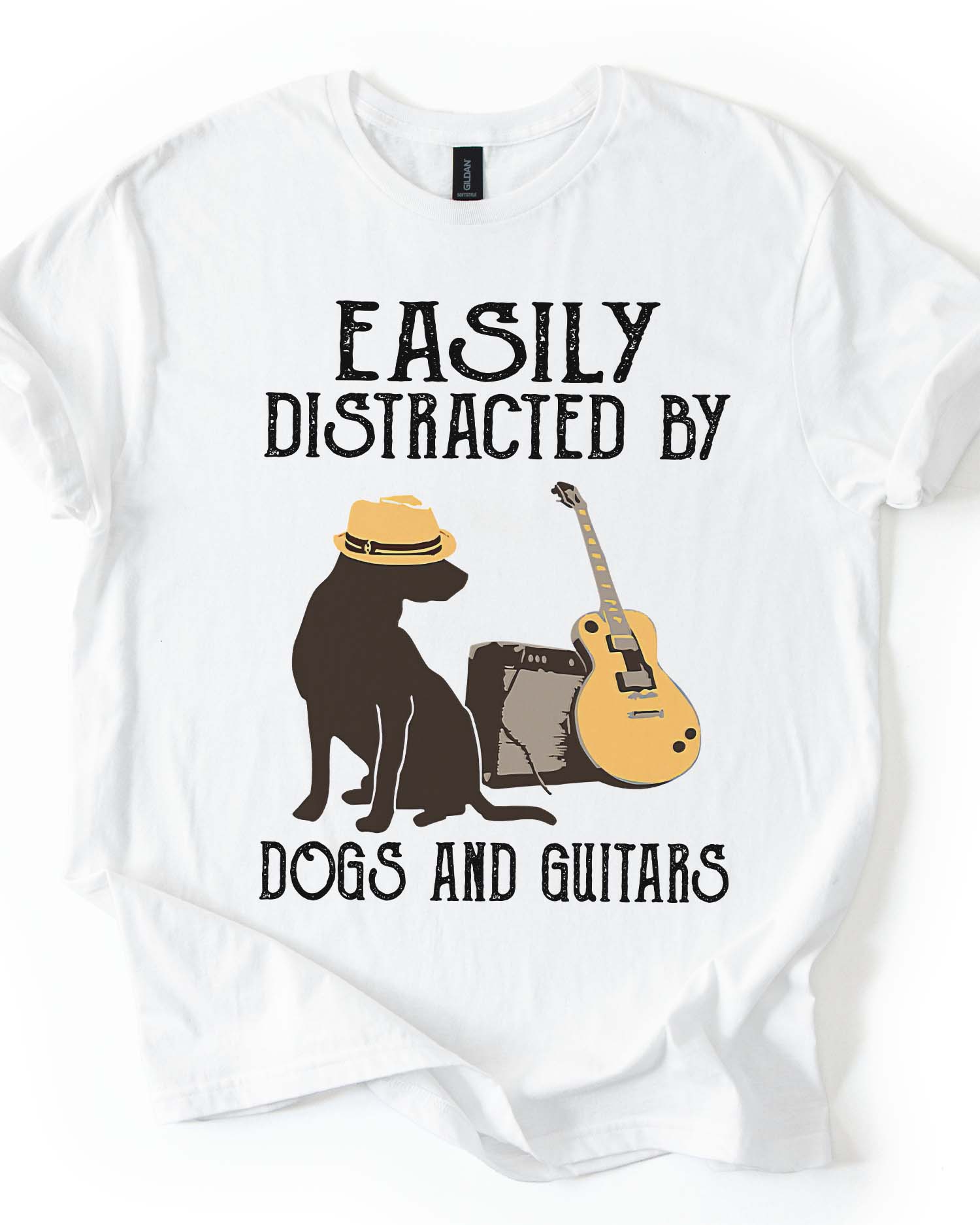 Easily Distracted: Dogs & Guitar Tee
