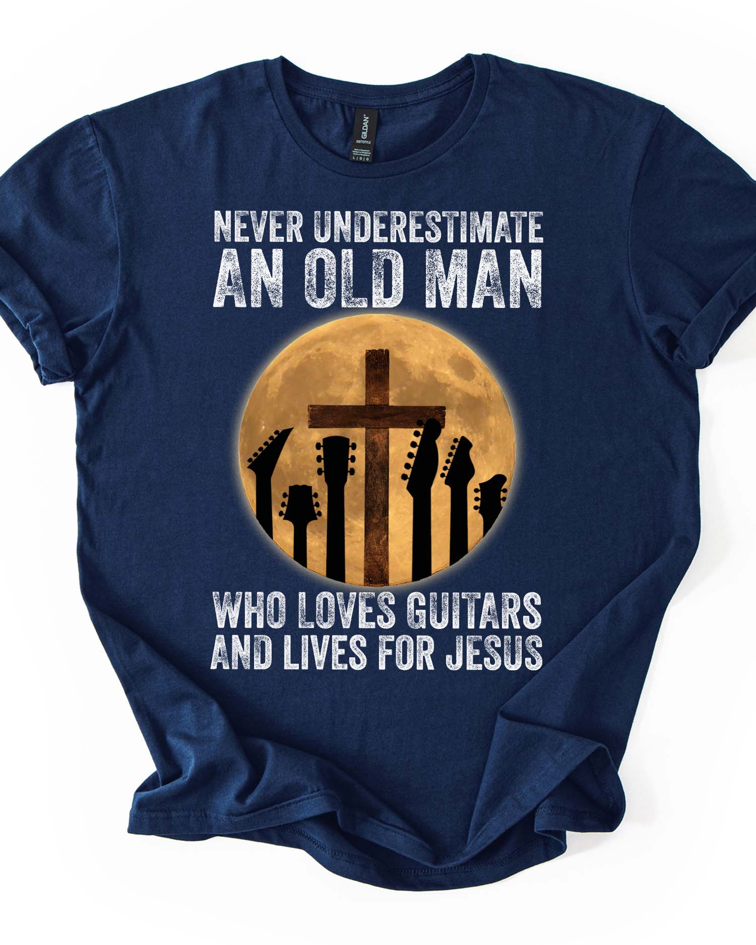 Old Man Loves Guitars – Lives for Jesus Tee