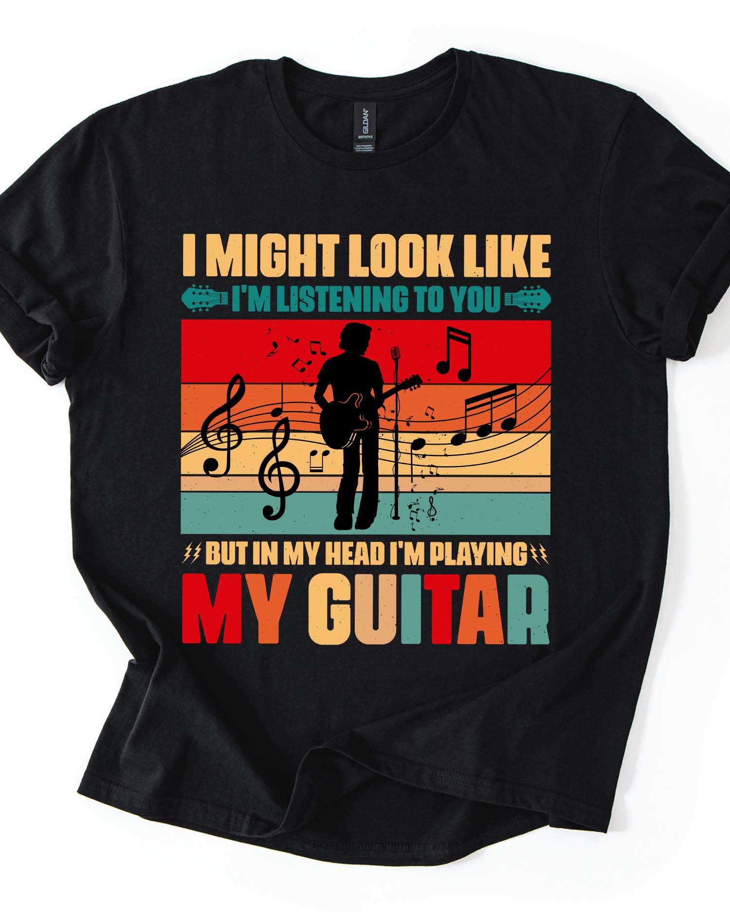 In My Head Guitar Retro Tee
