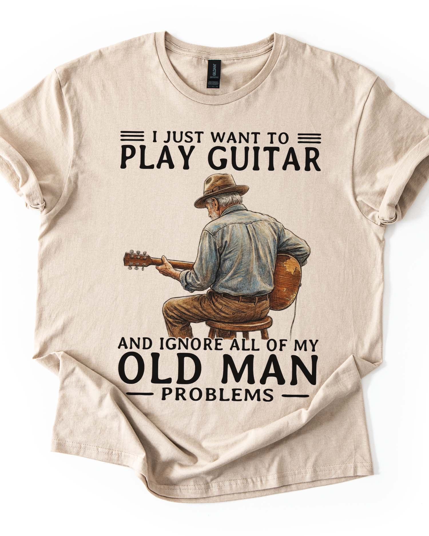 Old Man Guitar Funny Shirt