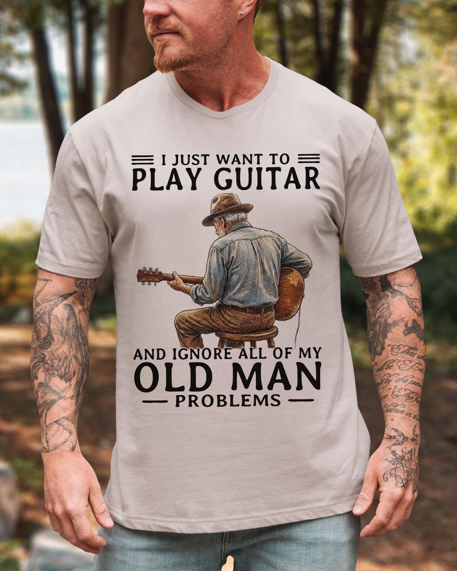 Old Man Guitar Funny Shirt