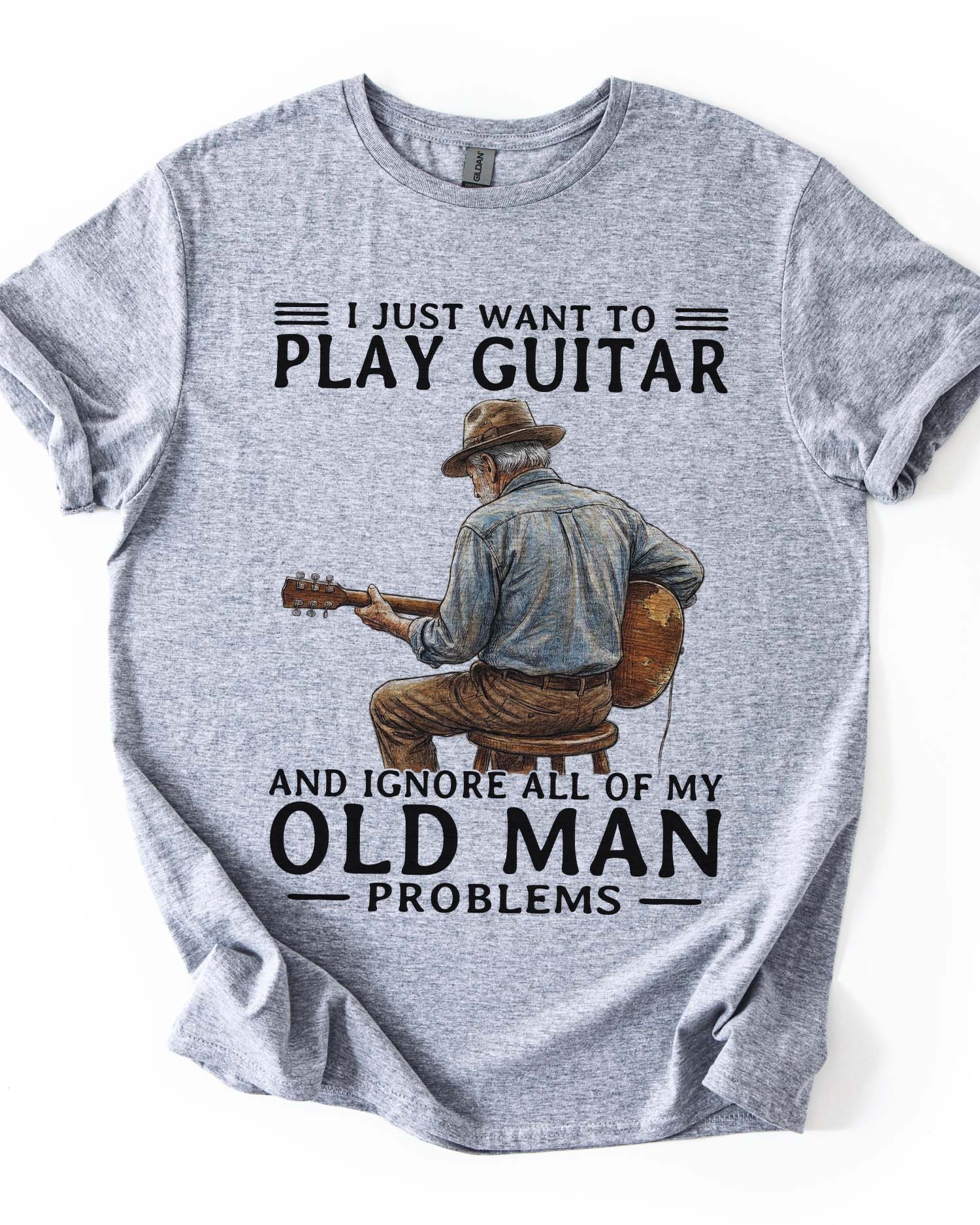 Old Man Guitar Funny Shirt