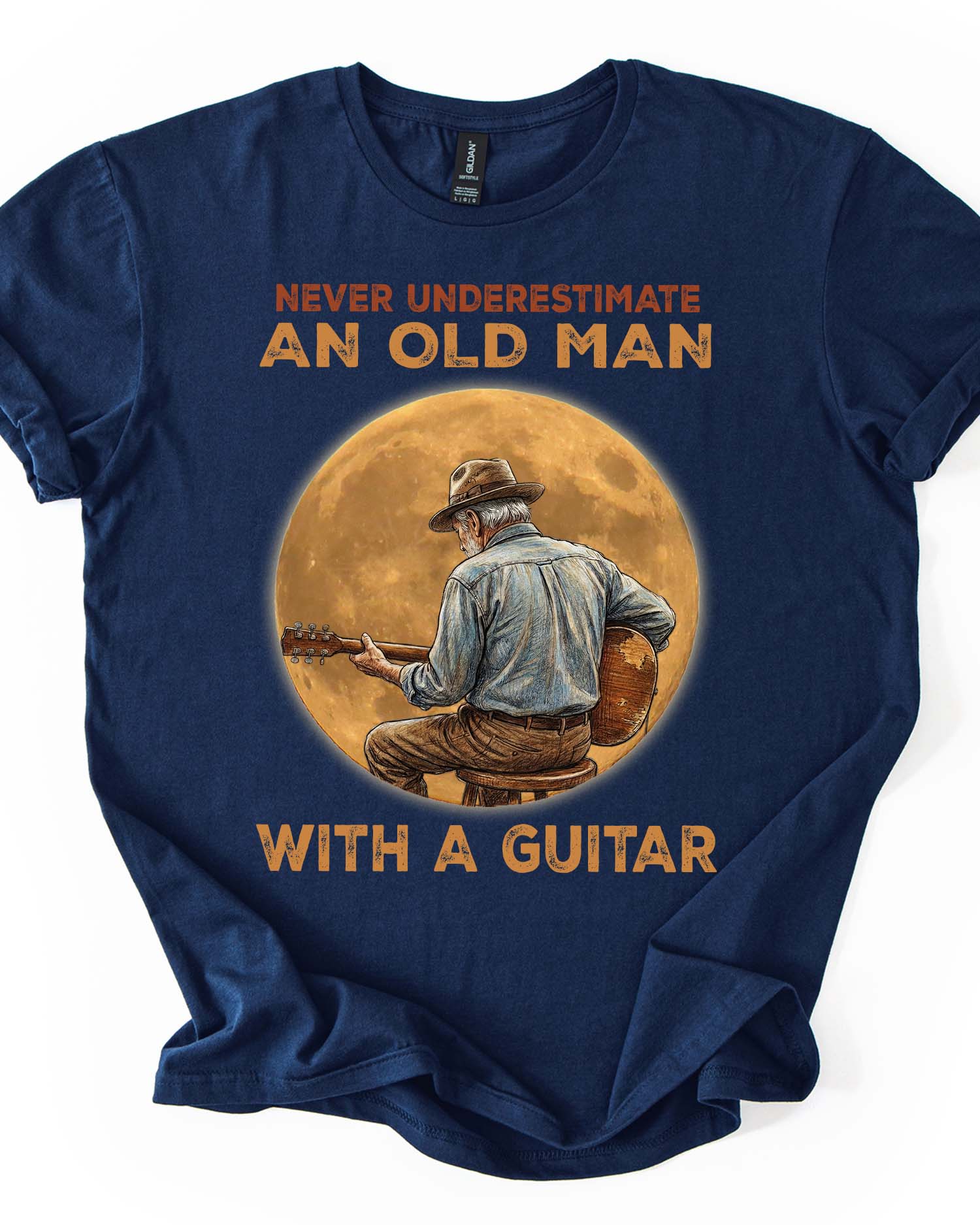 Never Underestimate an Old Man with a Guitar Shirt