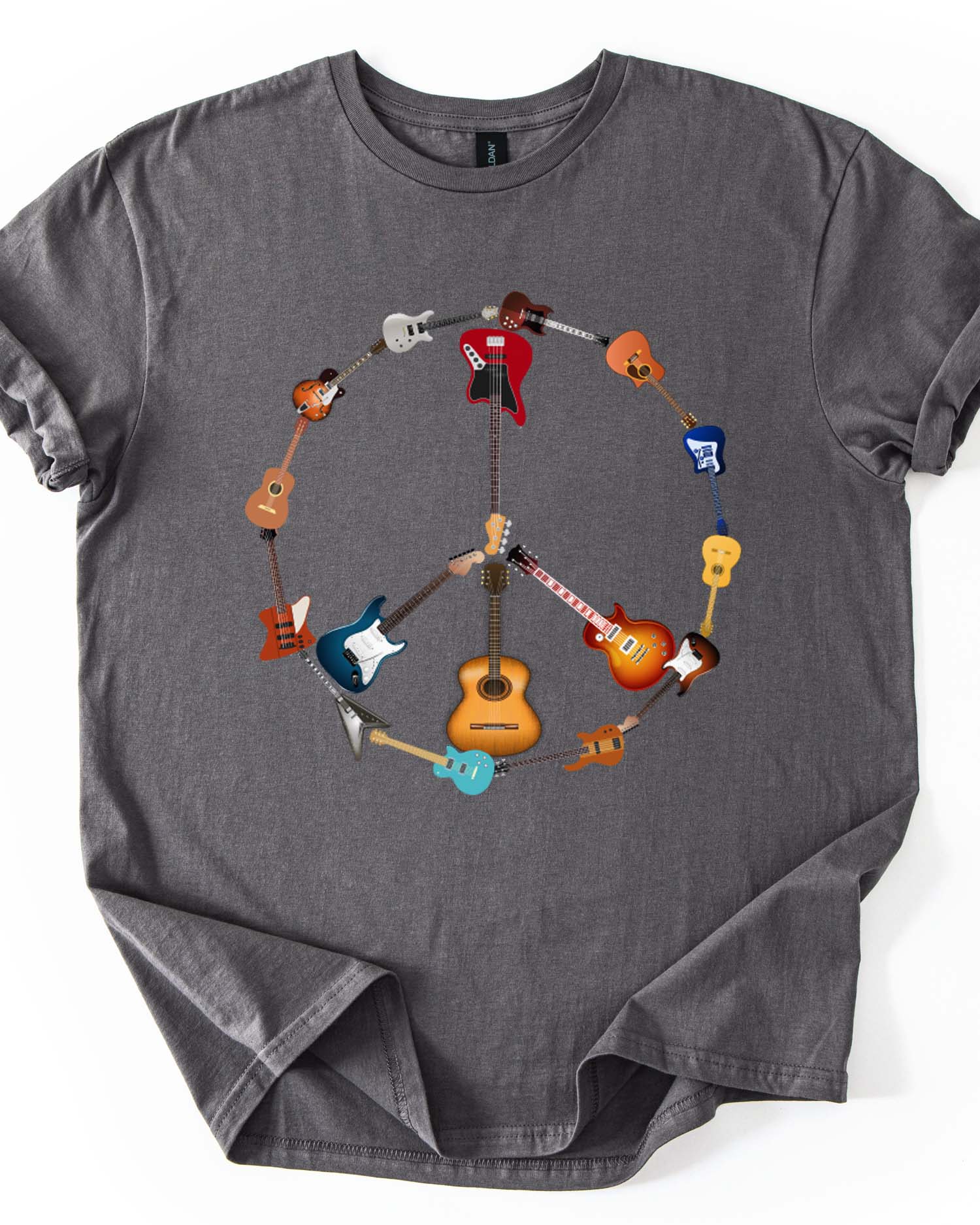 Peace Love Guitar T-Shirt | Gift for Guitar Players