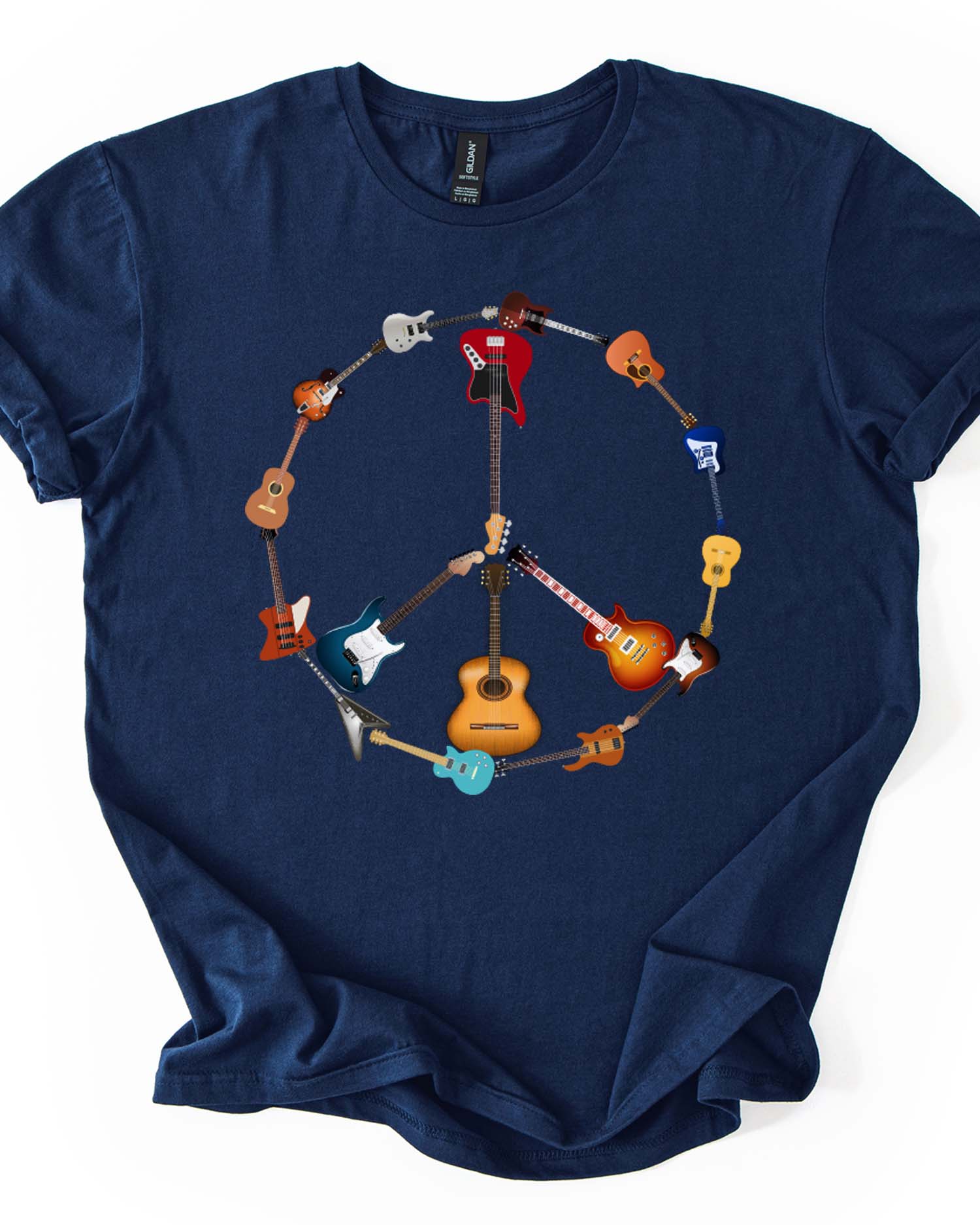 Peace Love Guitar T-Shirt | Gift for Guitar Players