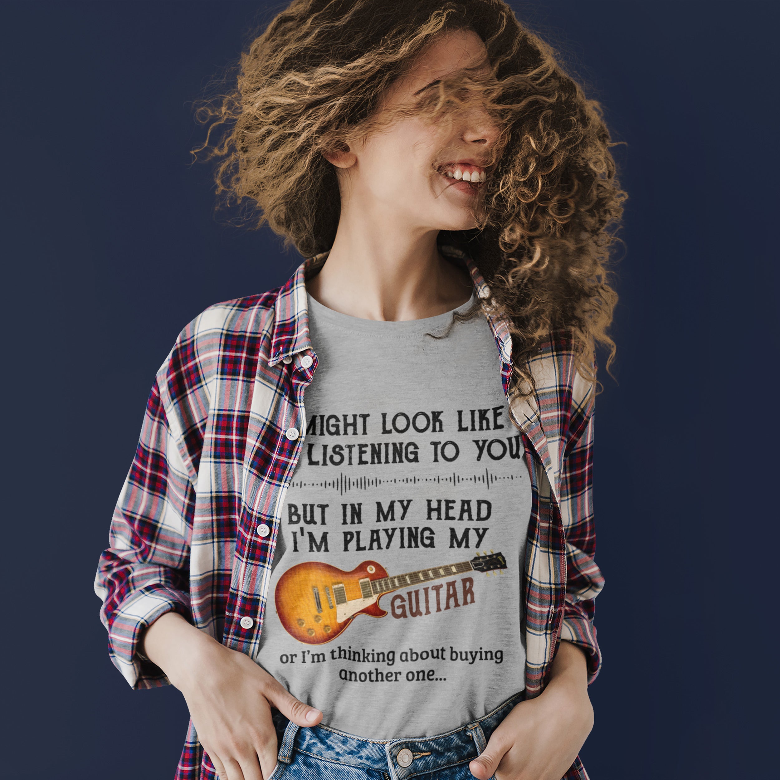 Funny Guitar T-Shirt – In My Head I’m Playing Guitar